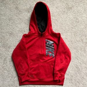 Boys Red Nike Hoodie Therma-Fit half zip size 7